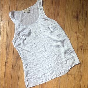 MICHAEL Michael Kors White Fitted Sleeveless Tank